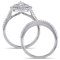 Julianna B 0.98CTW Diamond Bridal Setin 14K White Gold