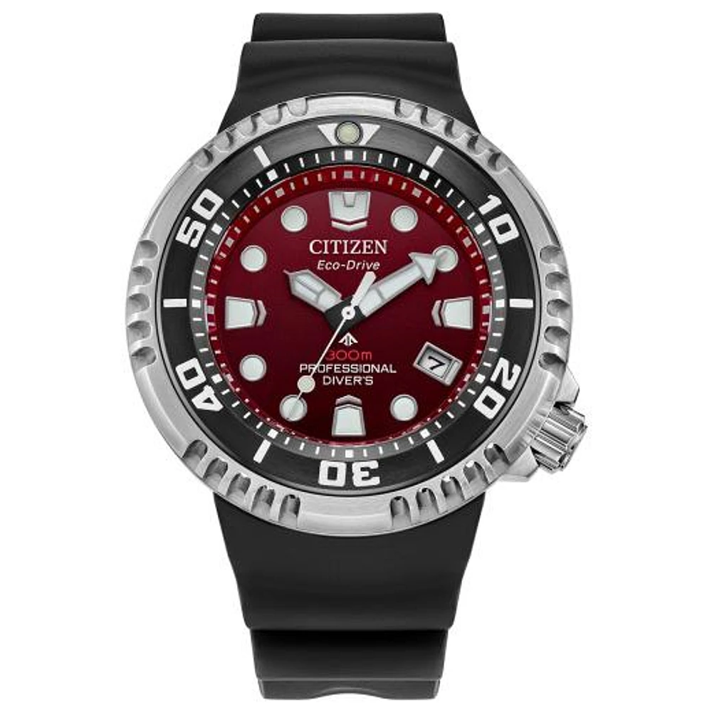 Citizen Men's Silver-Tone Red Promaster Diver E365 Watch