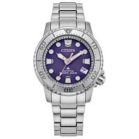 Citizen Ladies' Silver-Tone Purple Promaster Dive Watch