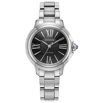 Citizen Ladies' Silver-Tone Black Ceci Citizen L Watch