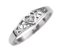 White Gold Diamond Heart Promise Ring