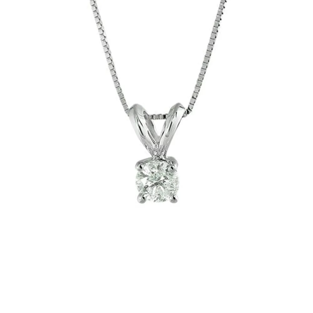 10K White Gold 0.05CT Diamond Pendant