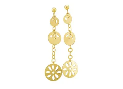 10K Yellow Gold Sand Dollar Earrings