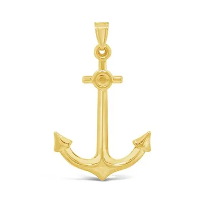 10K Yellow Gold Anchor Pendant