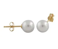 Freshwater 6-6.5mm White Pearl Studs