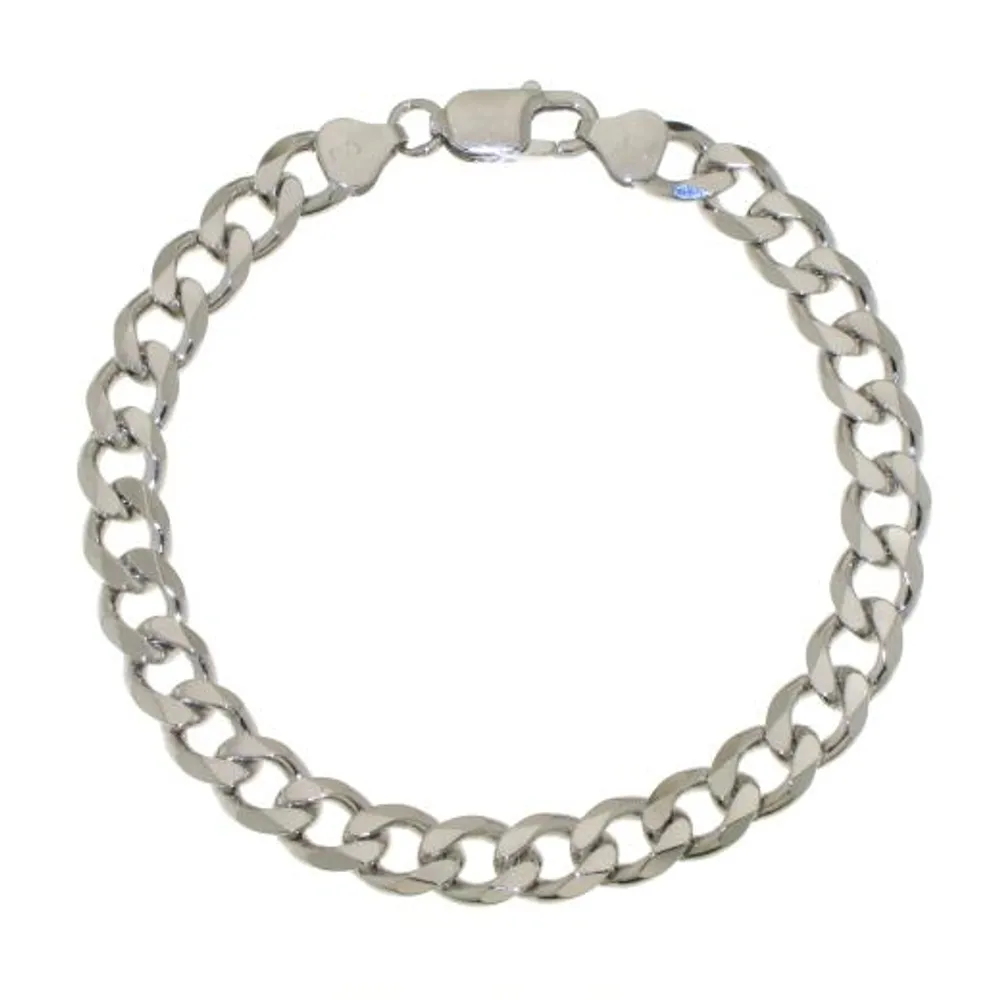 Sterling Silver 8.5" 8mm Curb Bracelet