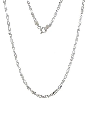 Sterling Silver 18" 2.1mm Singapore Chain