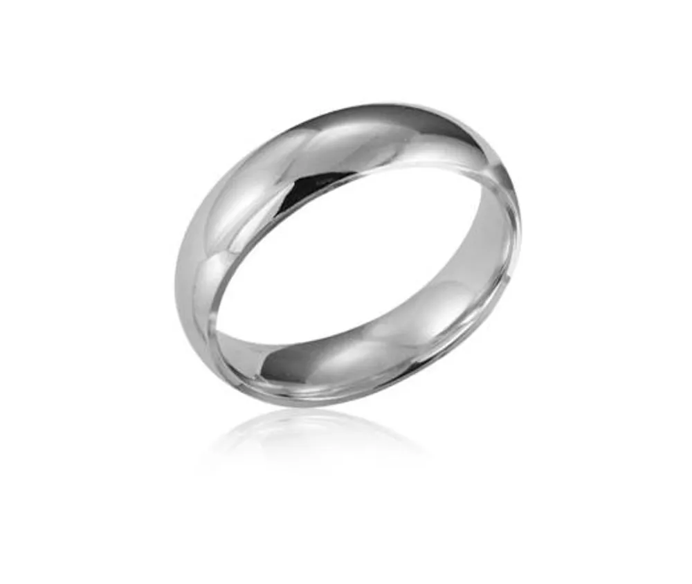 10K White Gold 6mm Comfort Fit Wedding Band 10