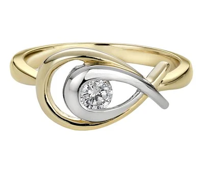 Love Hugs Two-Tone Gold Diamond 0.20CT Ring