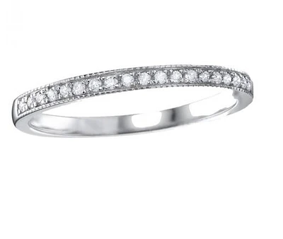 Stackable White Gold Diamond Anniversary Ring