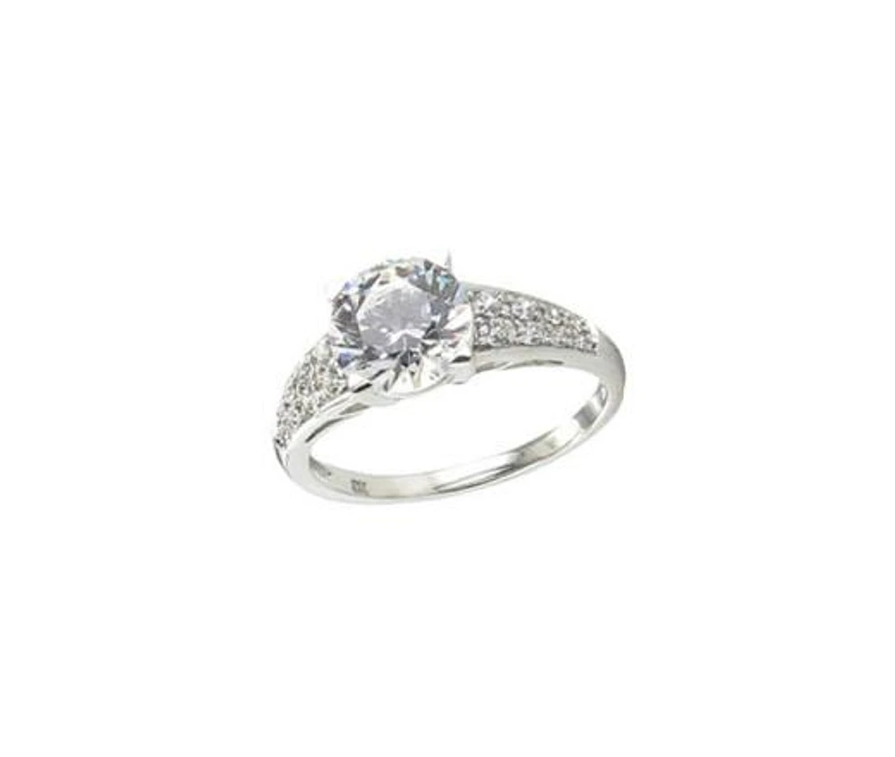 10K White Gold Swarovski Cubic Zirconia Ring