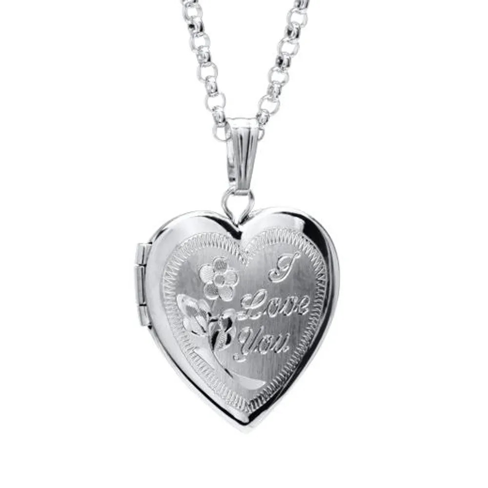 Sterling Silver 18" I Love You Heart Locket