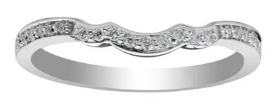 14K White Gold 0.12CTW Diamond Wedding Band