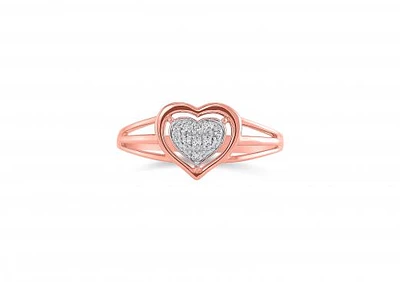 Rose Gold Diamond Heart Ring