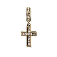 Chamilia 10K Yellow Gold & Sterling Silver Drop Cross Clear Swarovski