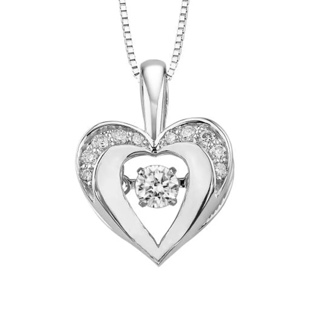 Dancing Diamond Heart Necklace