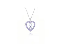 Sterling Silver Created Pink Sapphire Infinity Heart Pendant