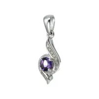 Sterling Silver Amethyst & Diamond Pendant