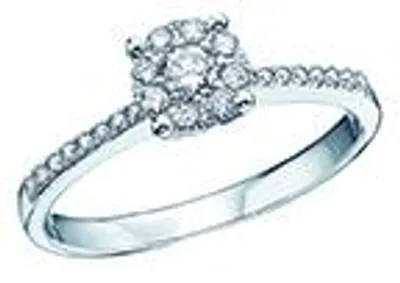 Starburst 14K White Gold 0.35CTW Diamond Bridal Ring