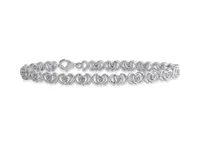 Sterling Silver Diamond Heart Bracelet