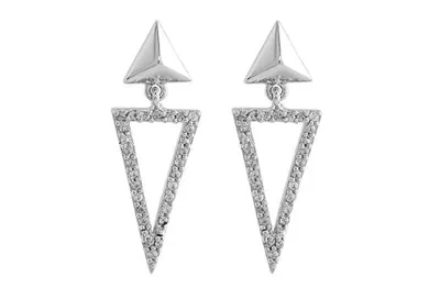 Sterling Silver Triangle Earrings