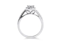 Princessa 10K White Gold 0.75CTW Bridal Ring