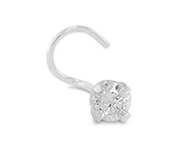 14K White Gold 0.05CTW I2 I3 Nose Stud