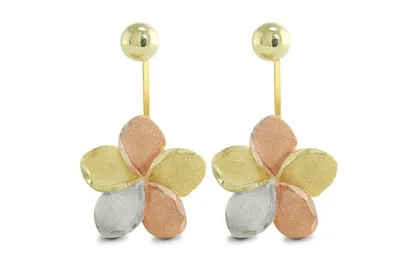 10K Front Back Flower Earrings