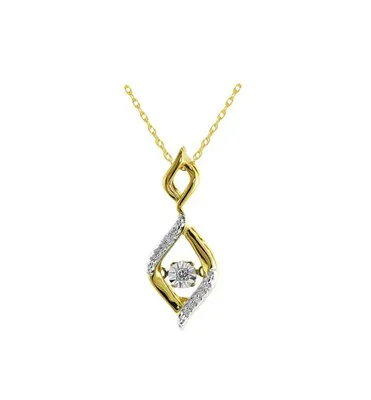 10K Yellow Gold 0.04CTW Dancing Diamond Pendant