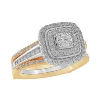 14K Yellow and White Gold 1.00CTW Diamond Bridal Set