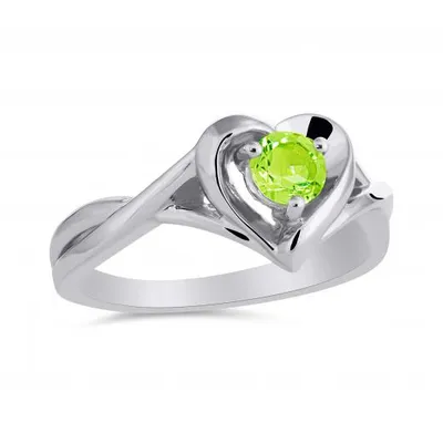 Sterling Silver Peridot Heart Ring