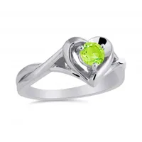 Sterling Silver Peridot Heart Ring