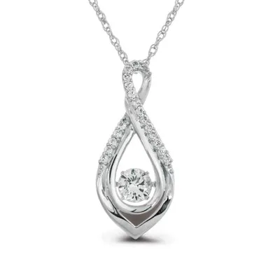 Sterling Silver Created White Sapphire Dancing Pendant