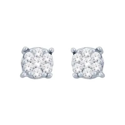 10K White Gold 0.10CTW Bouquet Diamond Studs