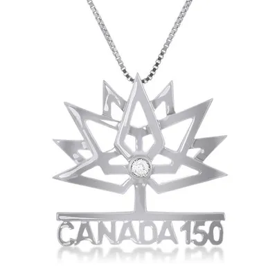 Glacier Fire Canadian Diamond Sterling Silver Canada 150 Pendant