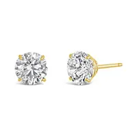 10K Yellow Gold 6mm Round Cubic Zirconia Studs