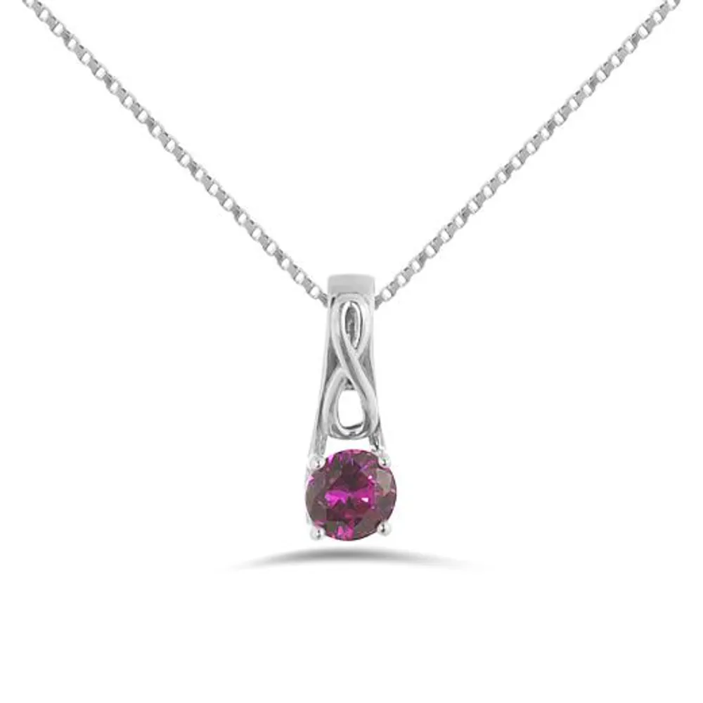 10K White Gold Ruby Infinity Pendant