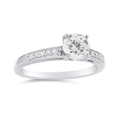 14K White Gold 1.00CTW Solitaire Diamond Ring