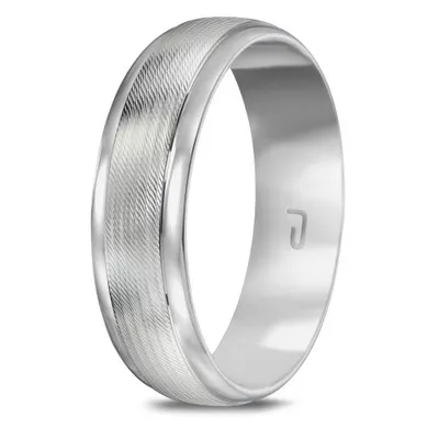 10K White Gold 6mm Carved Band
