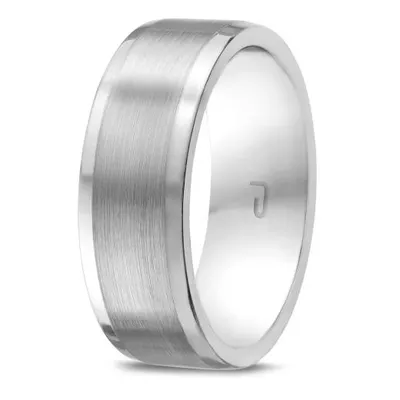 10K White Gold 8mm Carved Band