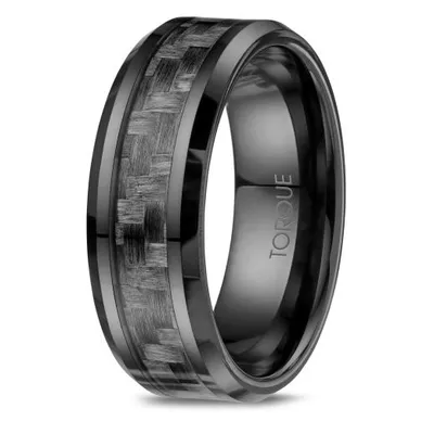 8mm Black Ceramic Carbon Fibre Band