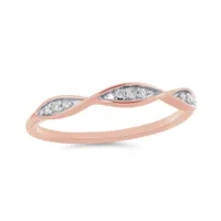 10K Rose Gold 0.05CTW Stackable Diamond Ring