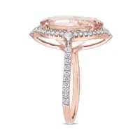 Julianna B 14K Rose Gold Morganite, White Sapphire & Diamond Ring