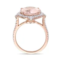 Julianna B 14K Rose Gold Morganite, White Sapphire & Diamond Ring
