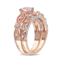 Julianna B 10K Rose Gold 0.25CTW Diamond & Morganite Bridal Set