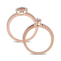 Julianna B 10K Rose Gold 0.33CTW Diamond & Morganite Bridal Set
