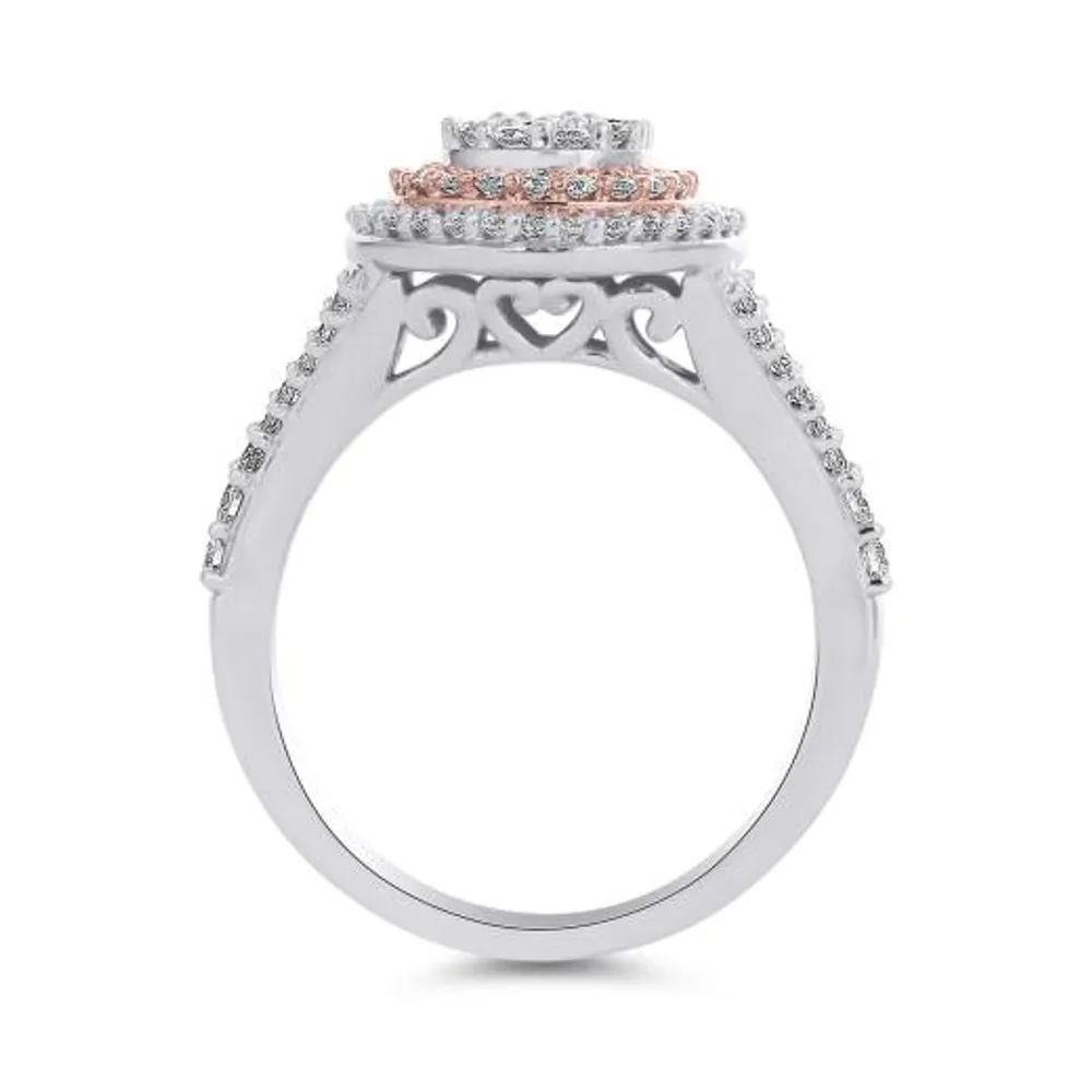 14K White & Rose Gold 1.00CTW Bridal Ring