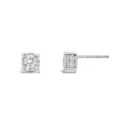 14K White Gold 1.00CTW Diamond Earrings