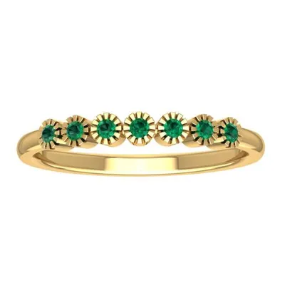 10K Yellow Gold Emerald Stackable Ring