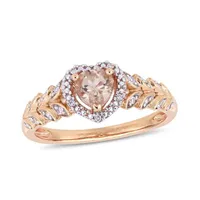 Julianna B 10K Rose Gold 0.06CTW Diamond and Morganite Ring
